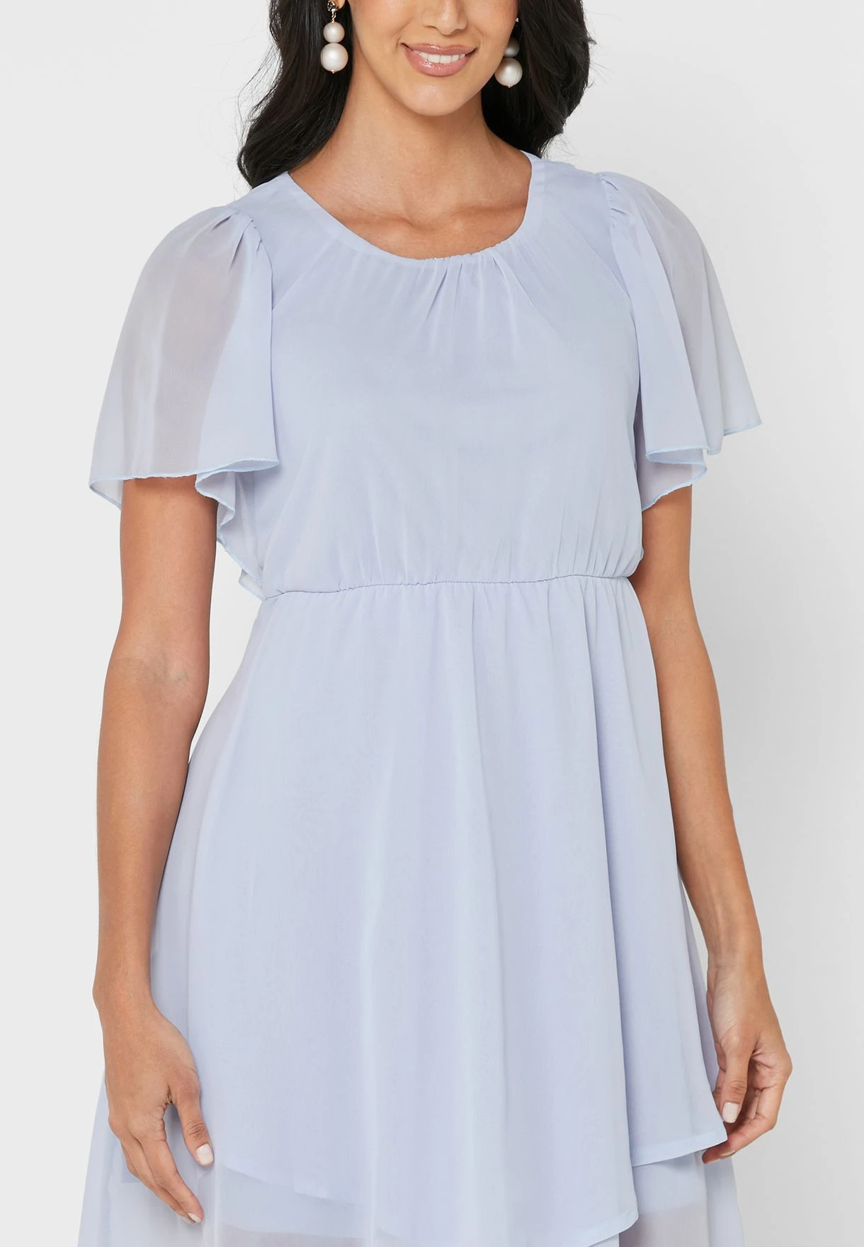 ELLA Frill Sleeve Fit & Flare Dress 3 ELLA Frill Sleeve Fit & Flare Dress - Image 3