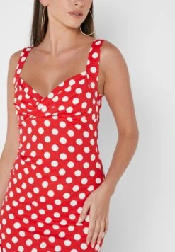 Polka Dot Mock Wrap Dress -Silk Bloom Dresses Store 3 zoom desktop 58