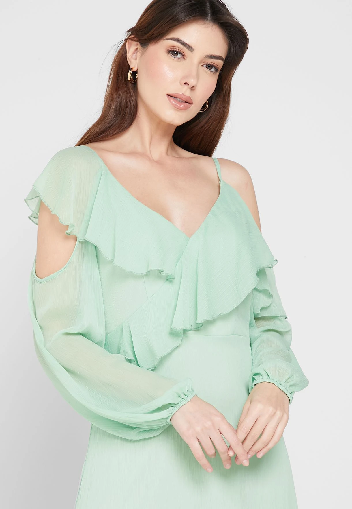 ELLA Cold Shoulder Ruffle Dress 3 ELLA Cold Shoulder Ruffle Dress - Image 3