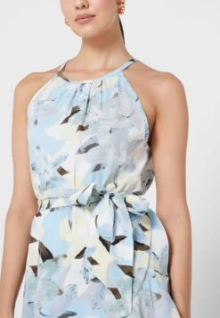 ELLA Printed Halter Dress -Silk Bloom Dresses Store 3 zoom desktop 600