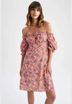 DeFacto Woman A-Line Short Sleeve Woven Dress -Silk Bloom Dresses Store 3 zoom desktop 602