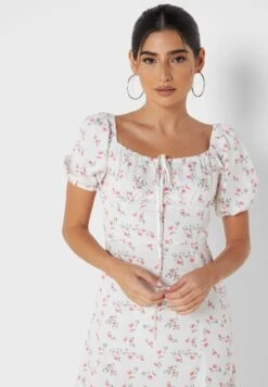 Printed Slit Dress -Silk Bloom Dresses Store 3 zoom desktop 603