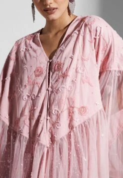 Asymmetric Embroidered Ruffle Detail Dress -Silk Bloom Dresses Store 3 zoom desktop 611