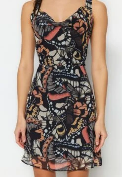 Trendyol Cowl Neck Printed Dress -Silk Bloom Dresses Store 3 zoom desktop 612