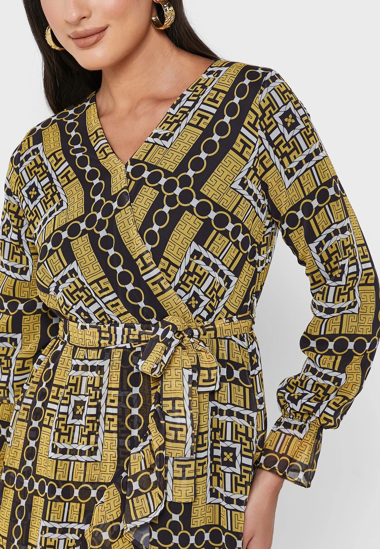 Printed Tie Detail Dress 3 Printed Tie Detail Dress - Image 3