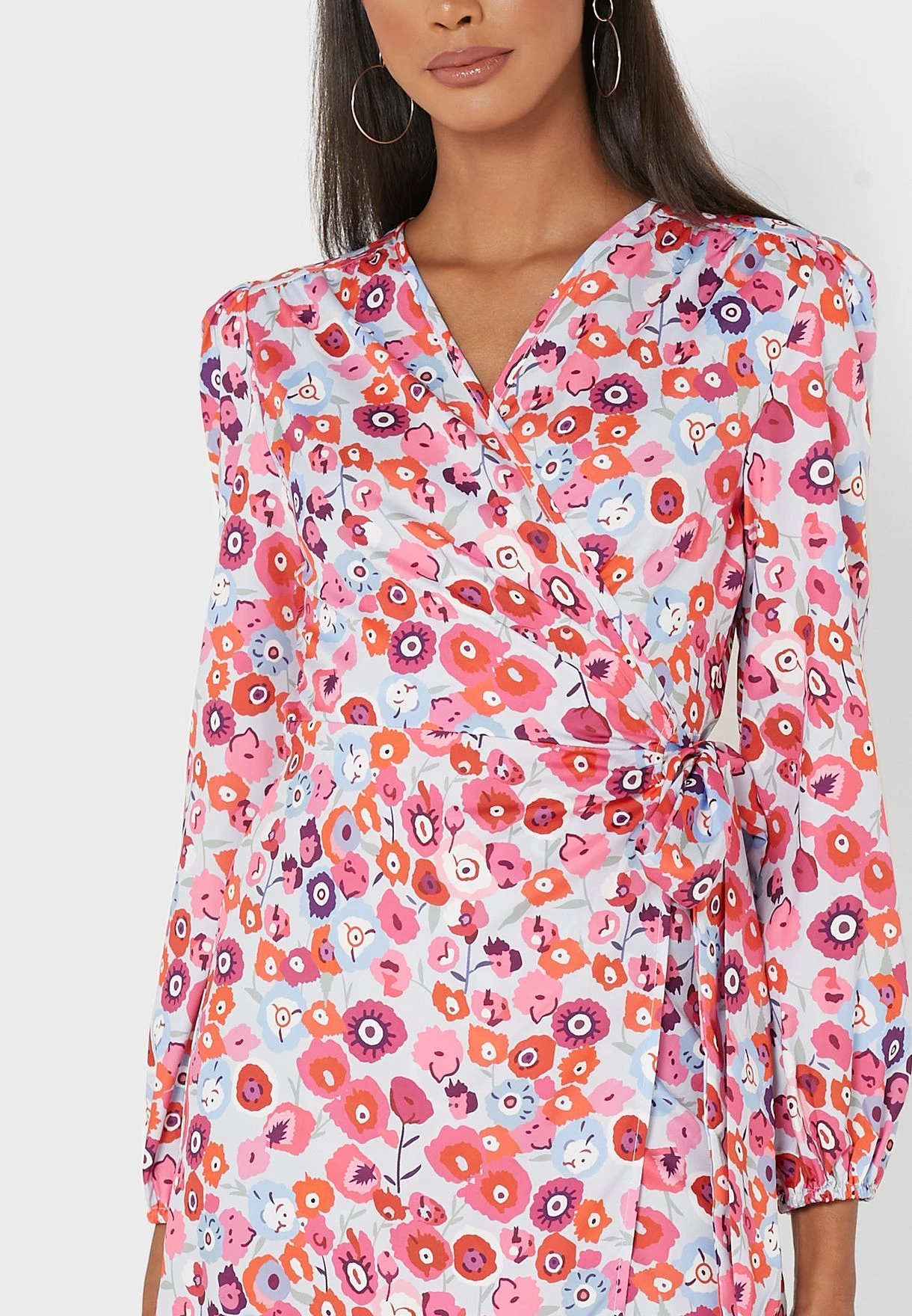 ELLA Printed Gathered Detail Dress 3 ELLA Printed Gathered Detail Dress - Image 3