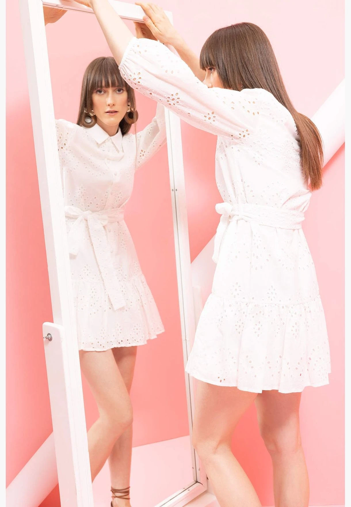 DeFacto Woman Shırt Neck Long Sleeve Woven Dress 3 DeFacto Woman Shırt Neck Long Sleeve Woven Dress - Image 3