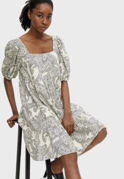 Object Puff Sleeve Printed Midi Tier Dress 6 Object Puff Sleeve Printed Midi Tier Dress -Silk Bloom Dresses Store 3 zoom desktop 634