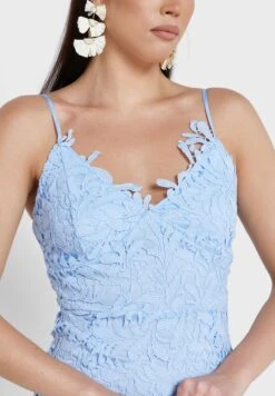 Plunge Neck Lace Detail Dress -Silk Bloom Dresses Store 3 zoom desktop 642