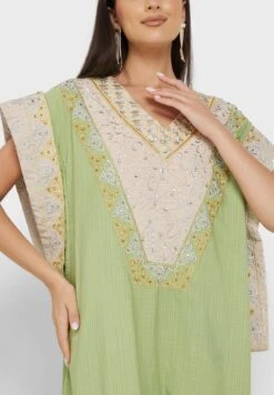 Cape Sleeve Printed Jalabiya -Silk Bloom Dresses Store 3 zoom desktop 650