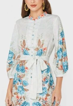 Button Detail Printed Dress -Silk Bloom Dresses Store 3 zoom desktop 652