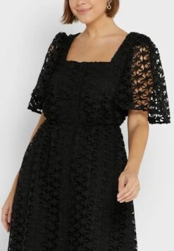 Little Mistress Lace Square Neck Button Down Dress -Silk Bloom Dresses Store 3 zoom desktop 665