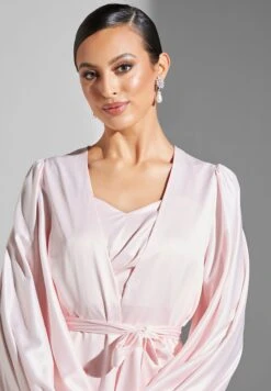 Ruched Detail Puff Sleeve Dress -Silk Bloom Dresses Store 3 zoom desktop 673