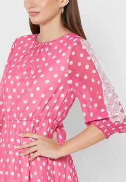Lace Detail Polka Dot Dress -Silk Bloom Dresses Store 3 zoom desktop 699