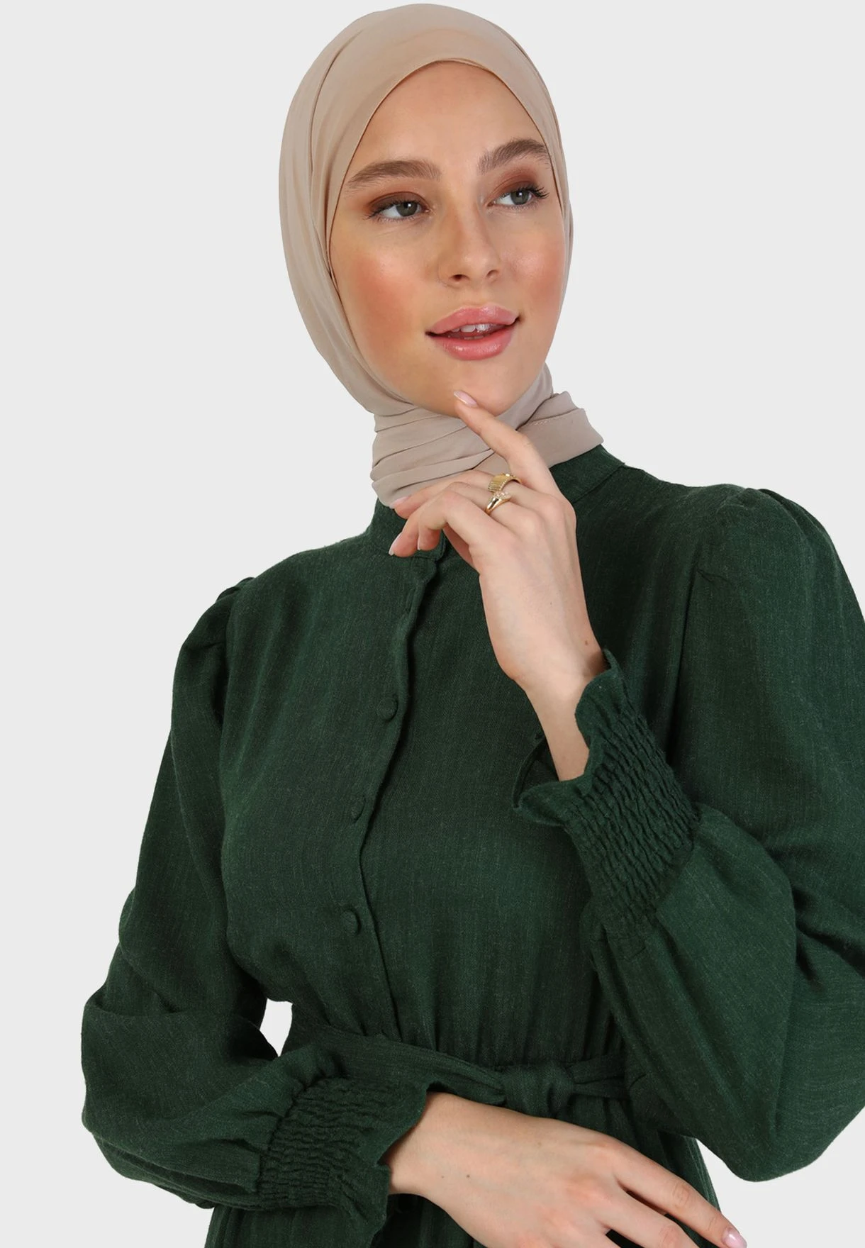 Shirred Balloon Sleeve Belted Dress 3 Shirred Balloon Sleeve Belted Dress - Image 3