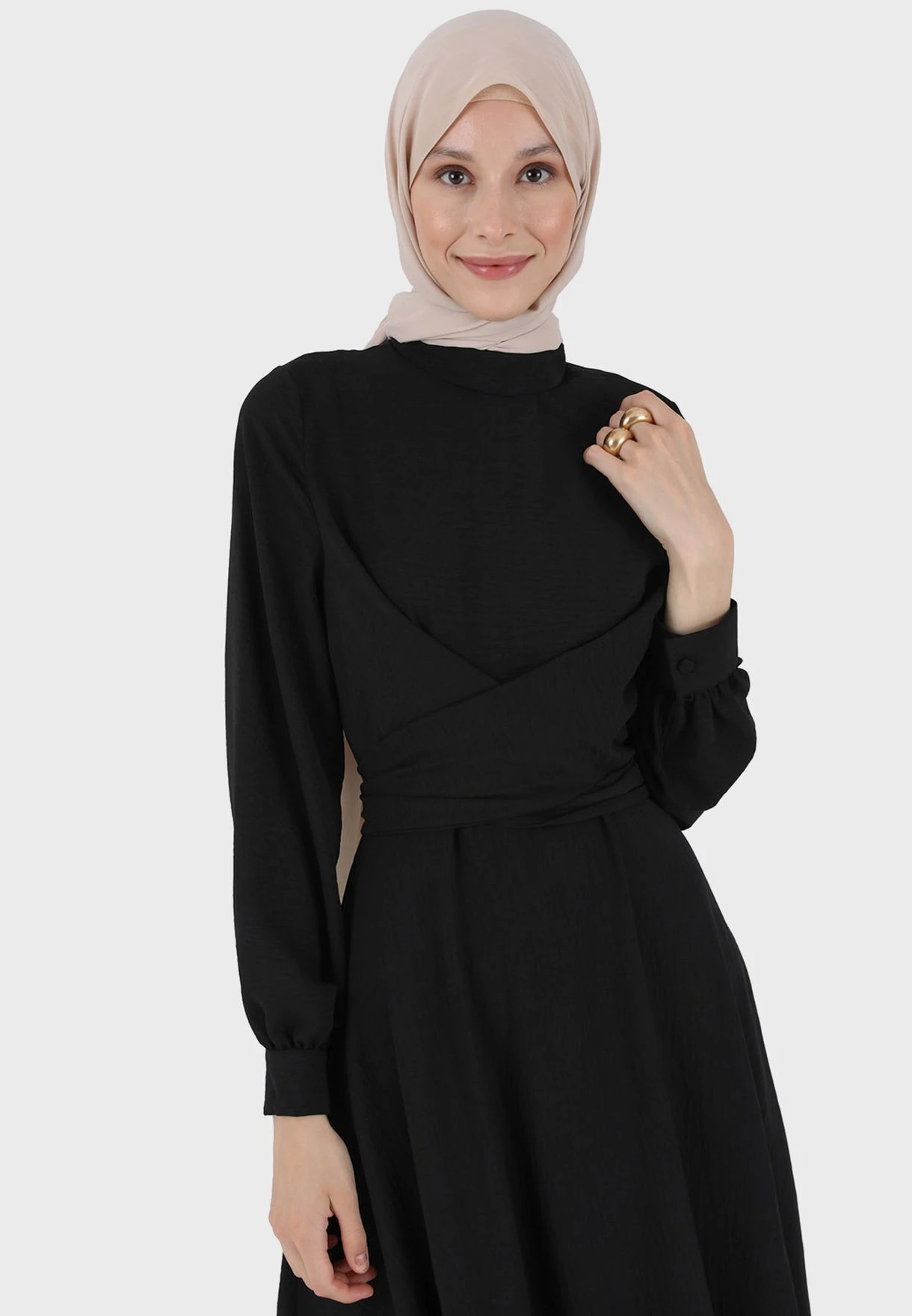 High Neck Flared Dress 3 High Neck Flared Dress - Image 3