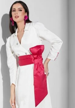 Surplice Neck Belted Dress -Silk Bloom Dresses Store 3 zoom desktop 727