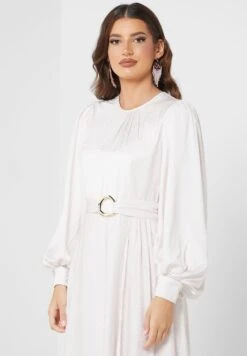 Balloon Sleeve Belted Dress -Silk Bloom Dresses Store 3 zoom desktop 733