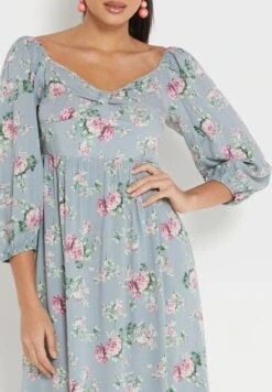 ELLA Printed Sweetheart Neck Dress -Silk Bloom Dresses Store 3 zoom desktop 743