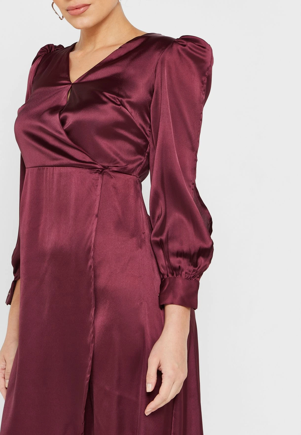 Puff Sleeve Asymmetrical Hem Dress 3 Puff Sleeve Asymmetrical Hem Dress - Image 3