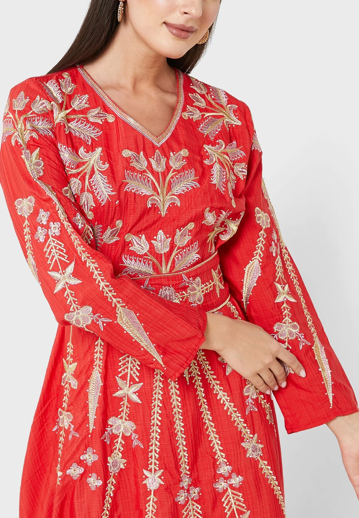 Printed V-Neck Dress 3 Printed V-Neck Dress - Image 3