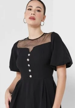 Button Detail Pleated Dress 6 Button Detail Pleated Dress -Silk Bloom Dresses Store 3 zoom desktop 767