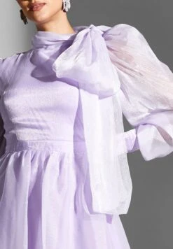 Tie Knot Detail Puff Sleeve Dress -Silk Bloom Dresses Store 3 zoom desktop 769