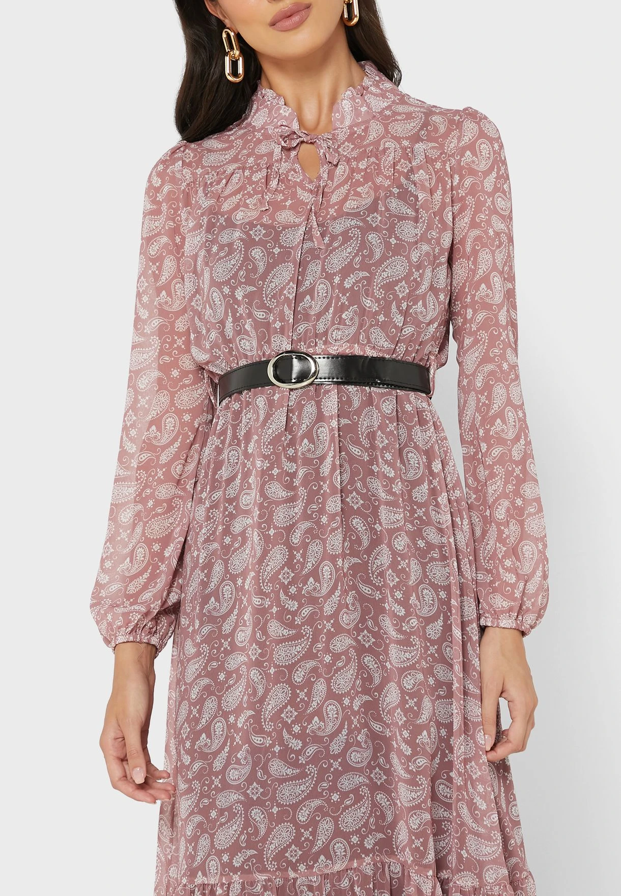 Floral Printed Belted Dress 3 Floral Printed Belted Dress - Image 3