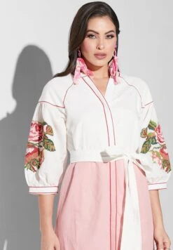 Color Block Belted Dress -Silk Bloom Dresses Store 3 zoom desktop 787