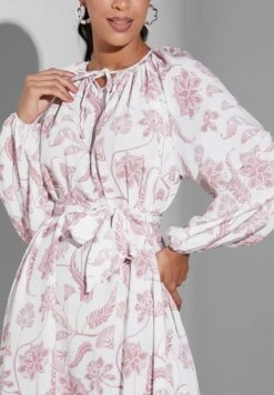 Floral Print Tie Detail Dress 7 Floral Print Tie Detail Dress -Silk Bloom Dresses Store 3 zoom desktop 788