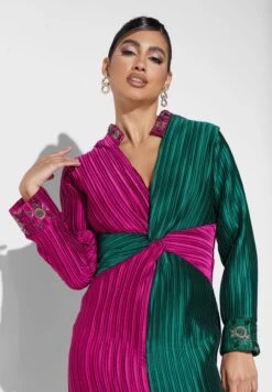 Front Twist Plisse Dress -Silk Bloom Dresses Store 3 zoom desktop 790