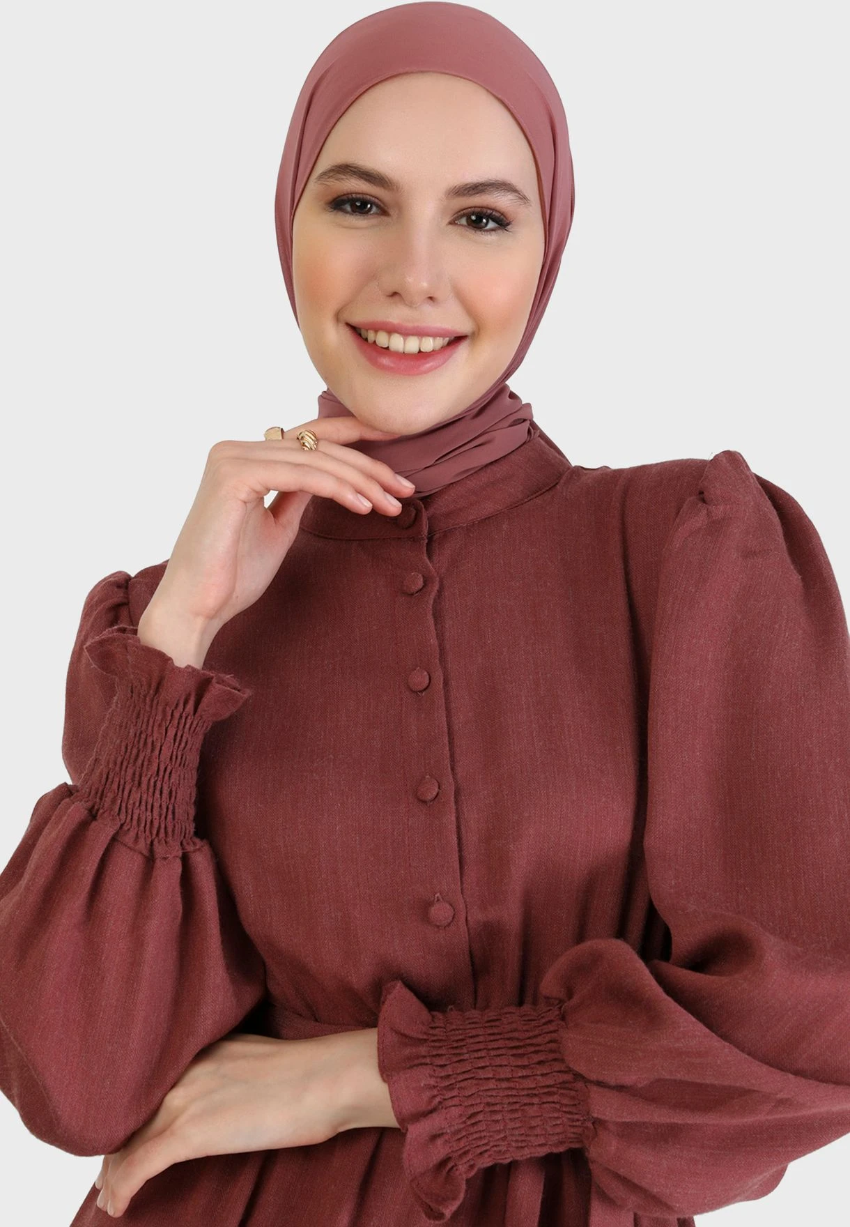 Shirred Balloon Sleeve Belted Dress 3 Shirred Balloon Sleeve Belted Dress - Image 3