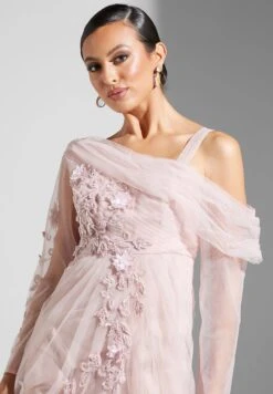 One Shoulder Embellished Mesh Dress -Silk Bloom Dresses Store 3 zoom desktop 799
