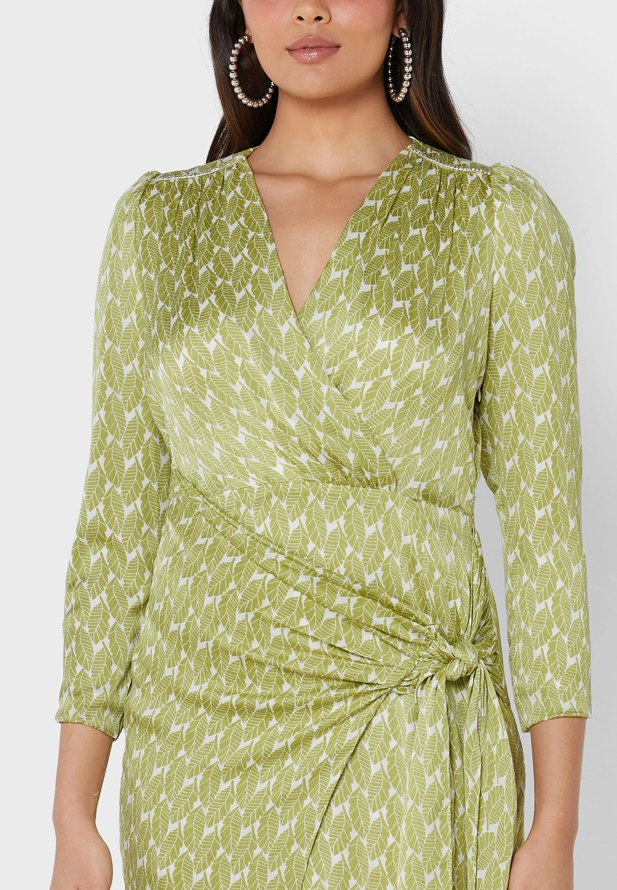 Surplice Neck Tie Detail Dress 3 Surplice Neck Tie Detail Dress - Image 3