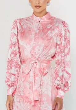 Button Detail Floral Print Dress -Silk Bloom Dresses Store 3 zoom desktop 828