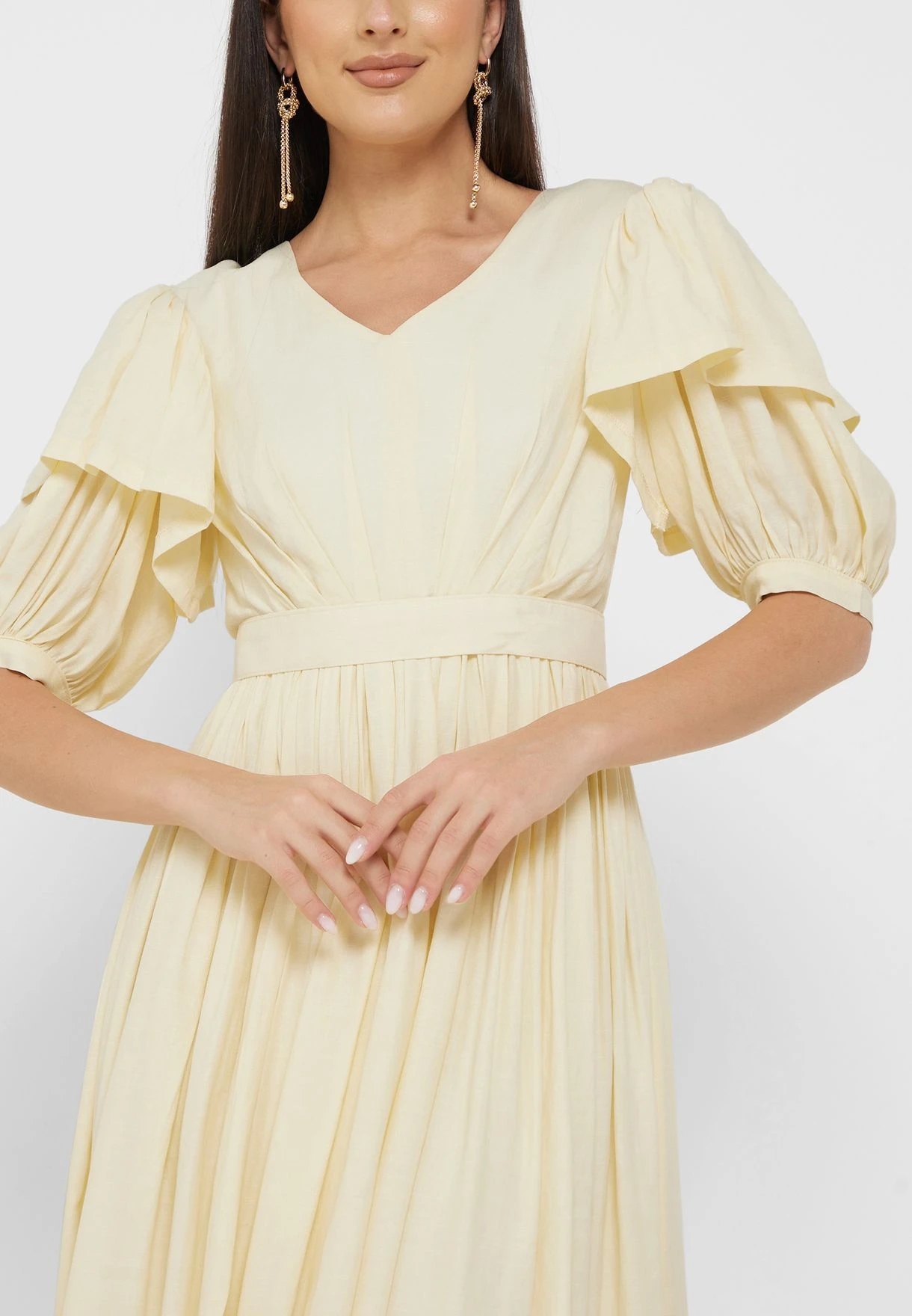 Flared Sleeve Tiered Dress 3 Flared Sleeve Tiered Dress - Image 3