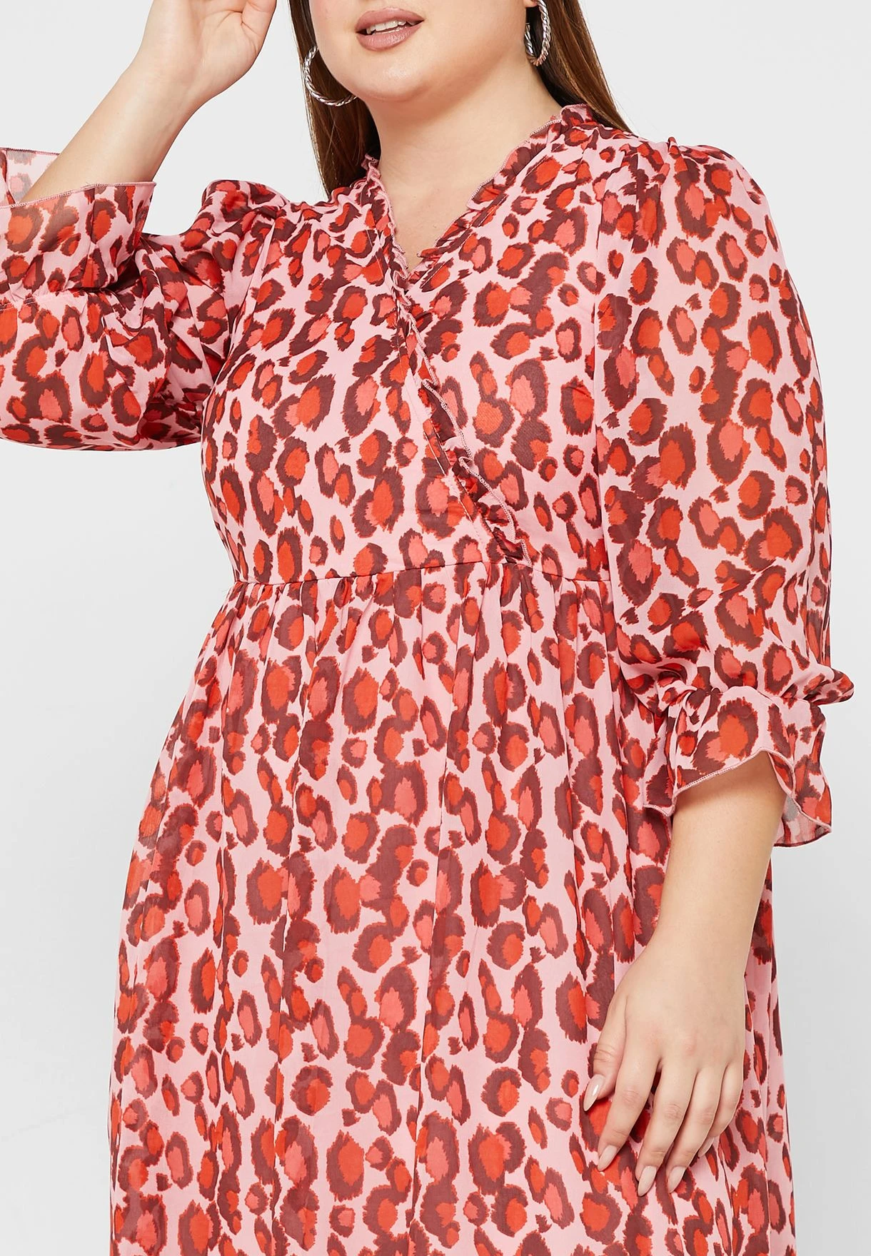 Cuff Sleeve Printed Dress 3 Cuff Sleeve Printed Dress - Image 3