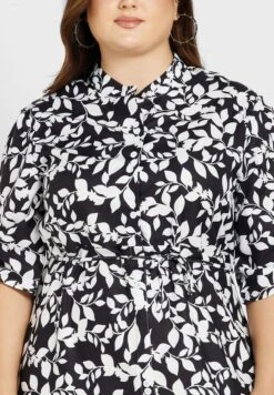 Tie Waist Printed Dress -Silk Bloom Dresses Store 3 zoom desktop 855