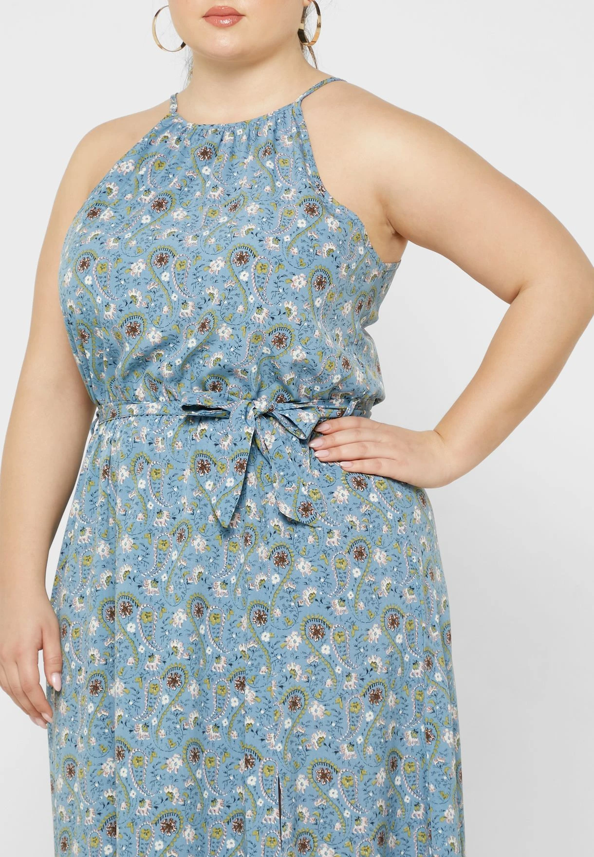 Printed Thigh Slit Dress 3 Printed Thigh Slit Dress - Image 3