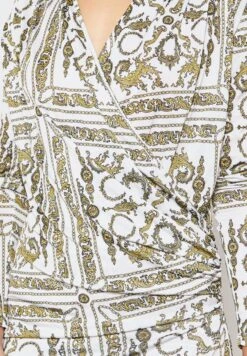 Baroque Print Wrap Front Drape Dress 6 Baroque Print Wrap Front Drape Dress -Silk Bloom Dresses Store 3 zoom desktop 877