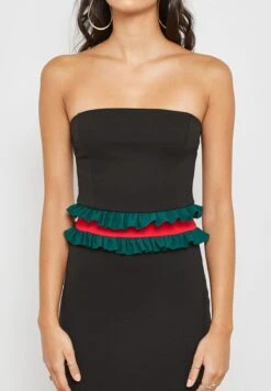 Contrast Waist Ruffle Bandeau Dress -Silk Bloom Dresses Store 3 zoom desktop 880