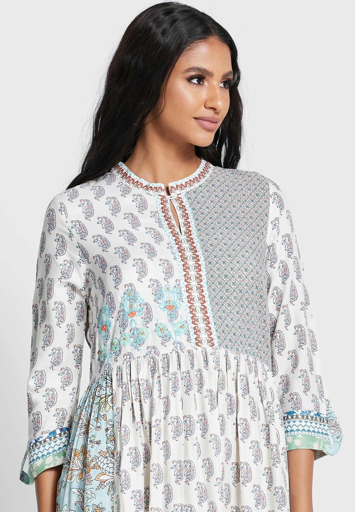 Roll Sleeve Printed Dress 3 Roll Sleeve Printed Dress - Image 3