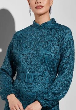 Shimmer Detail Belted Dress -Silk Bloom Dresses Store 3 zoom desktop 887