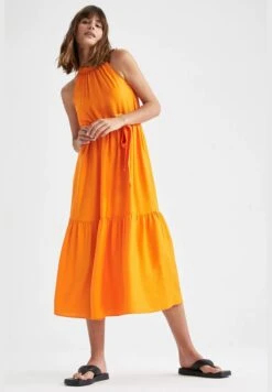 DeFacto High Neck Sleeveless Poplin Midi Dress 10 DeFacto High Neck Sleeveless Poplin Midi Dress -Silk Bloom Dresses Store 3 zoom desktop 890