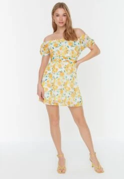 Trendyol Bardot Floral Print Dress -Silk Bloom Dresses Store 3 zoom desktop 9