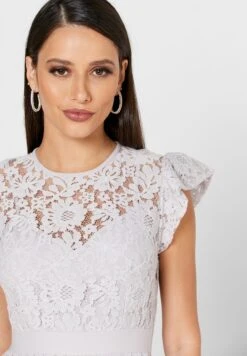 Little Mistress Lace Angel Sleeve Plisse Dress -Silk Bloom Dresses Store 3 zoom desktop 902