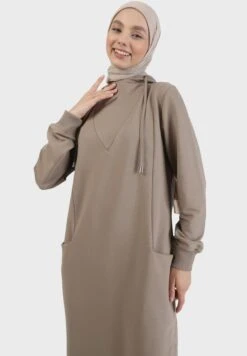 Hooded Pocket Detail Dress -Silk Bloom Dresses Store 3 zoom desktop 908