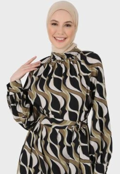 Puff Sleeve Printed Dress -Silk Bloom Dresses Store 3 zoom desktop 913