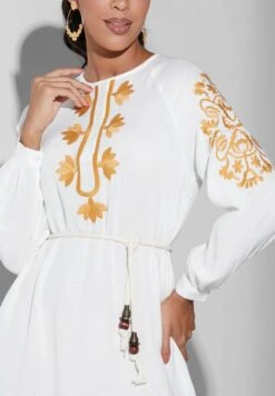 Tassel Hem Embroidered Dress -Silk Bloom Dresses Store 3 zoom desktop 918