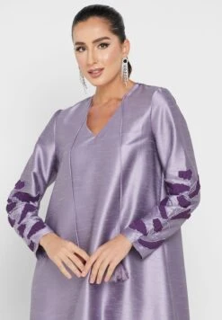 Embroidered Sleeve Drawstring Dress -Silk Bloom Dresses Store 3 zoom desktop 919